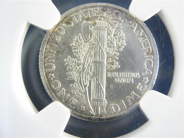 1935-sMercuryDimeMS62Reverse